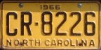 1966 passenger car plate used as YOM