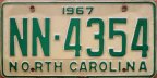 North Carolina passenger car license plate