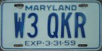 1959 Maryland license plate