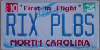 2007 North Carolina vanity plate 