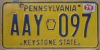 Pennsylvania passenger car license plate