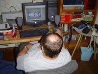 Working on my web site, 2004