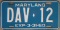Maryland organizational license plate