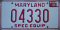 Maryland trailer or mobile equipment license plate