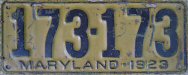 1923年马里兰州客车牌照